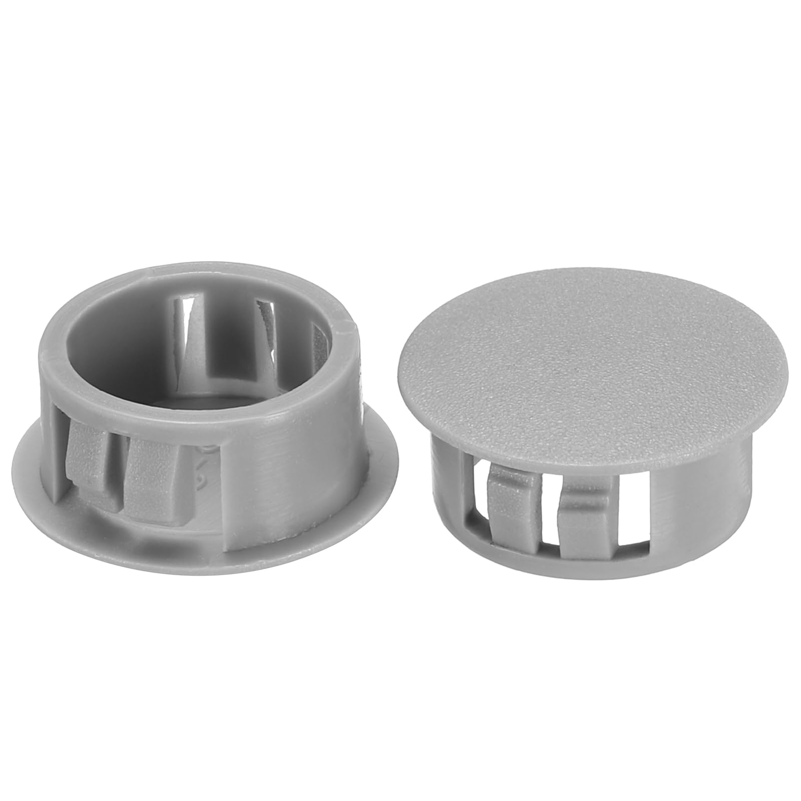PATIKIL Hole Plugs Plastic, 50 Pcs 20mm(13/16") Screw Bumper Hole Plug Flush Snap Type Round Hole Cover Caps for Round Holes Cabinet Furniture Kitchen, Grey