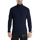 Men's Slim Fit Lightweight Long Sleeve Knitted Pullover Top Turtleneck Sweater T-Shirt