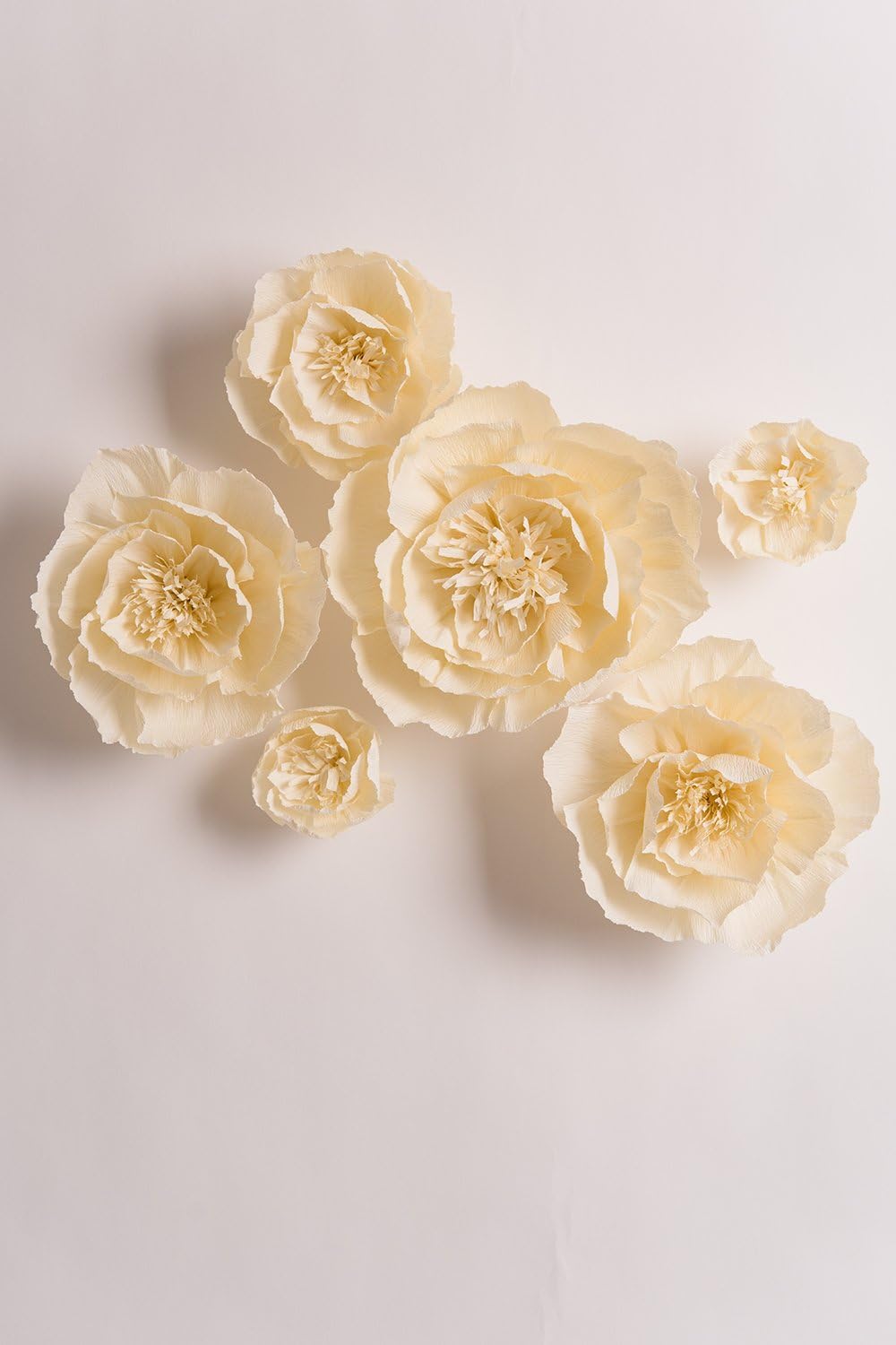 Amazon Com Crepe Paper Flowers Decoration For Wall Artificial Flowers For Wedding Decor Flower Backdrop Decor Baby Shower Birthday Party Photo Backdrop Archway Decor Nursery Wall Decor Beige Set Of 6