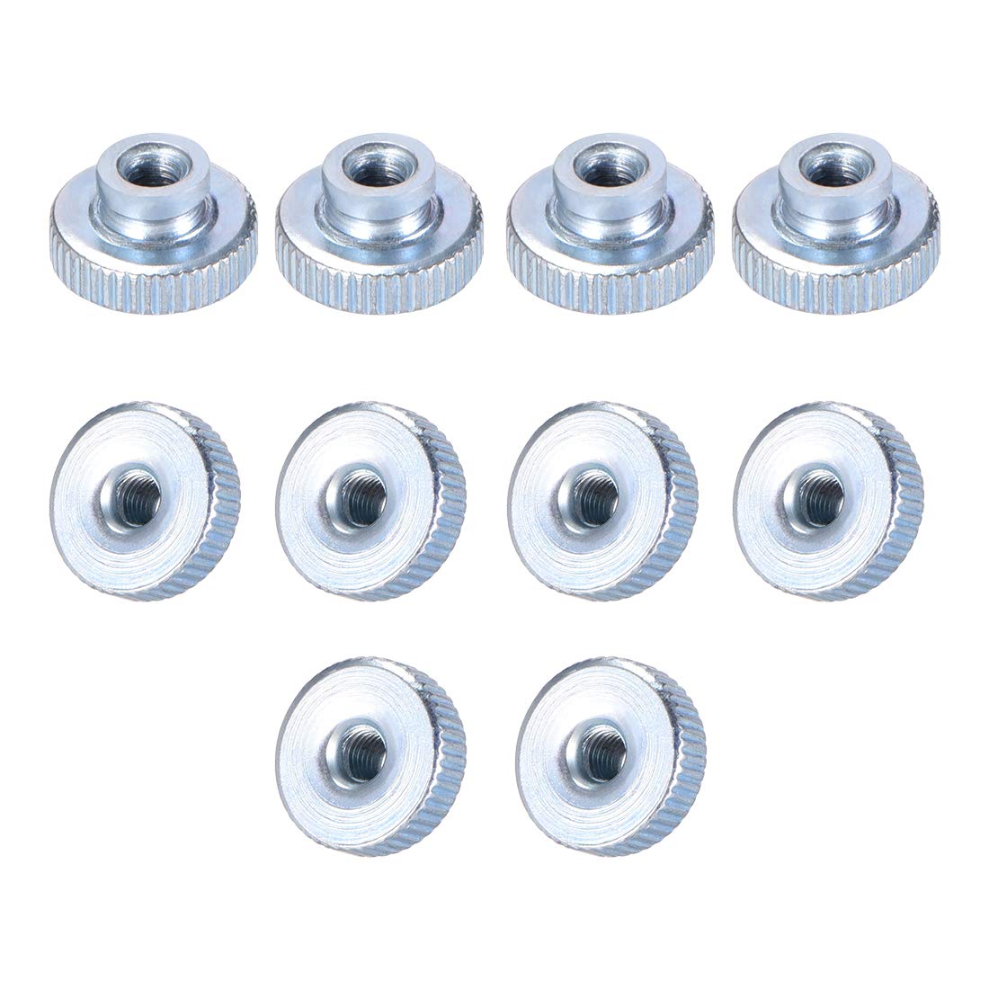 sourcing map Knurled Thumb Nuts, 10Pcs M3x0.5mm Iron Round Knobs Fastener for 3D Printer Parts