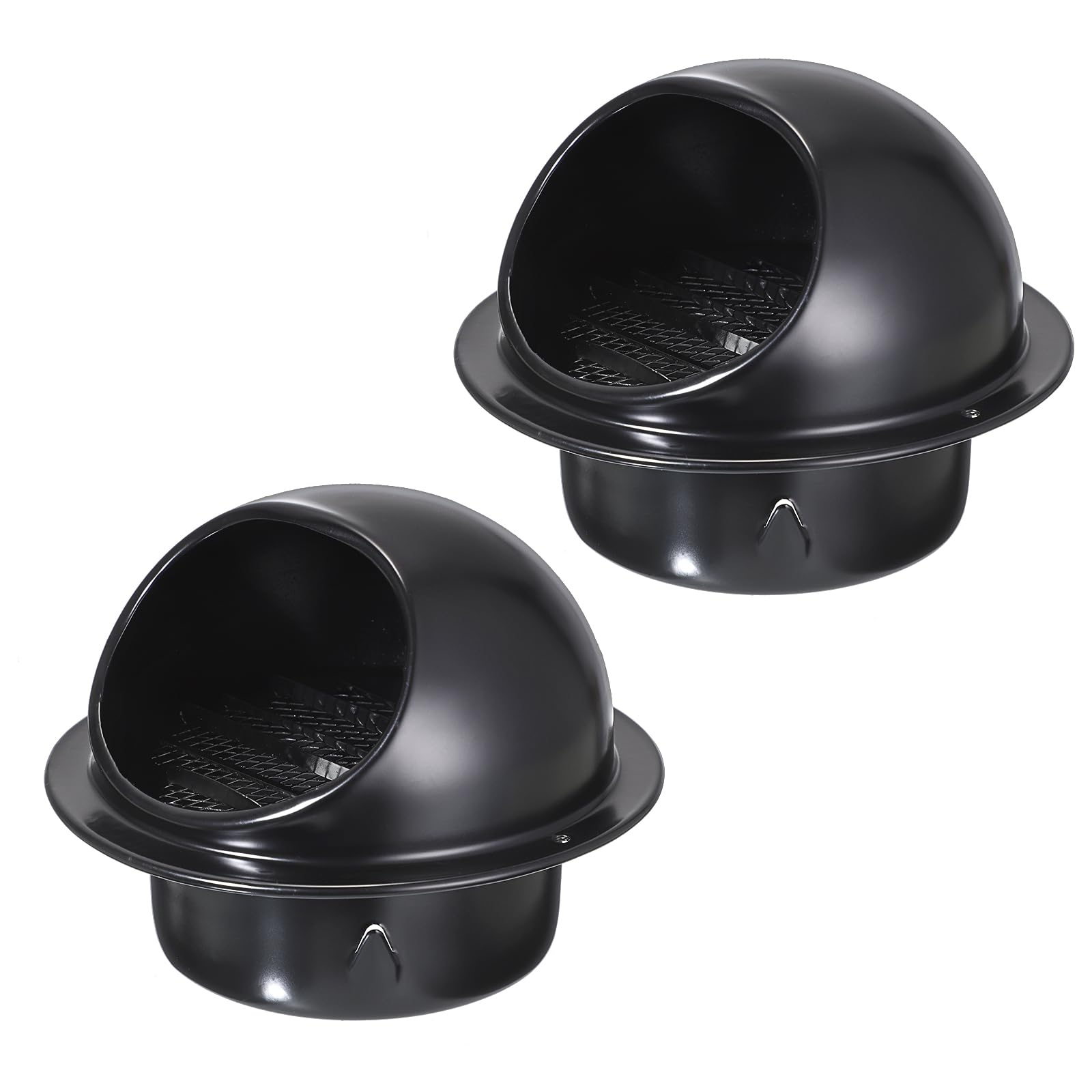 SUMNACON 2 Pcs 304 Stainless Steel Air Vent Cover Wall Ventilation Cover, Round 97mm Air Vent Grill Screen Hood Extractor Fan Ventilation Cover with Built-in Mesh for Bathroom Kitchen (Black) — image 1