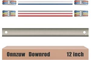 Onnzuw 12 inch Ceiling Fan Downrod with 5 Extension wires and 4 Wiring Clips, Brushed Nickel Ceiling Fan Extension Downrod【1 inch Outer Diameter】 Suitable for Various Ceiling Fans (Non Threaded)