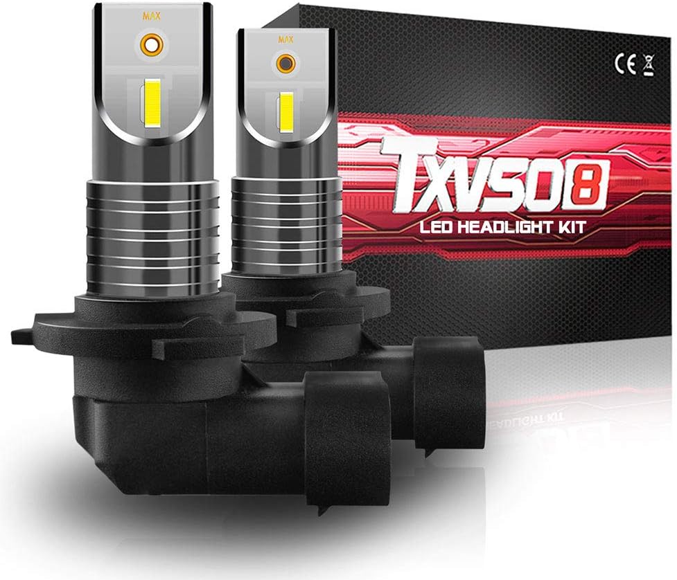 TXVSO8 9005 HB3 LED Car Headlight Bulbs,All-in-One Conversion Kit 13000LM 12-24V 55W 6000K Cool White 2 Pcs