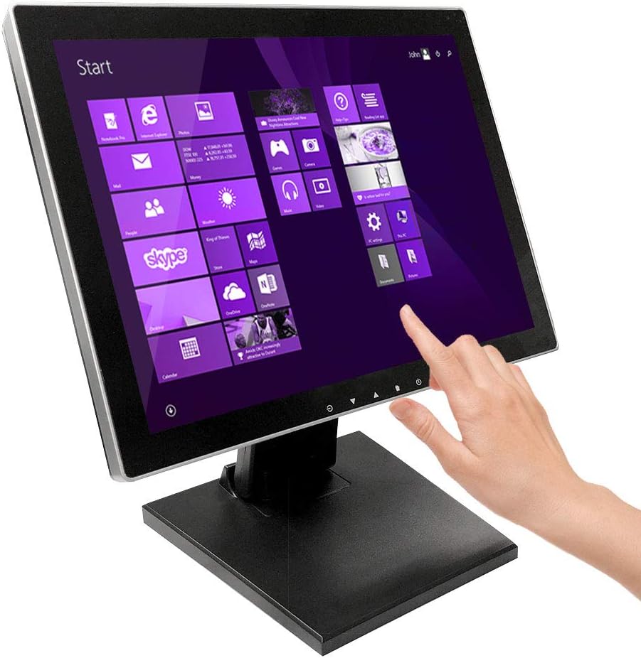 17" Pro Series Capacitive LED Backlit Multi-Touch HDMI Monitor, 4:3 Display 1280 x 1024, True Flat Seamless Design Touchscreen, Great for office, POS, Retail, Restaurant, Bar, Gym, Warehouse (17 Inch)