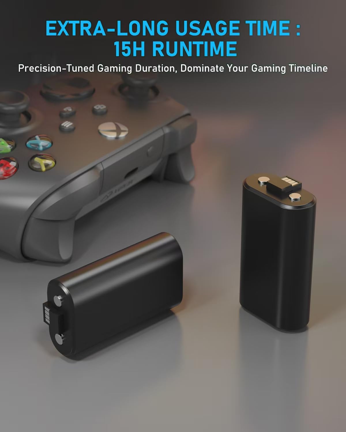Wzygdzsw 2×6660mWh Rechargeable Battery Pack for Xbox Series X/S & One/One S/One X/Elite Controllers, Overcharge/Short-Circuit Protection | Play & Charge Simultaneously, FCC/CE Certified