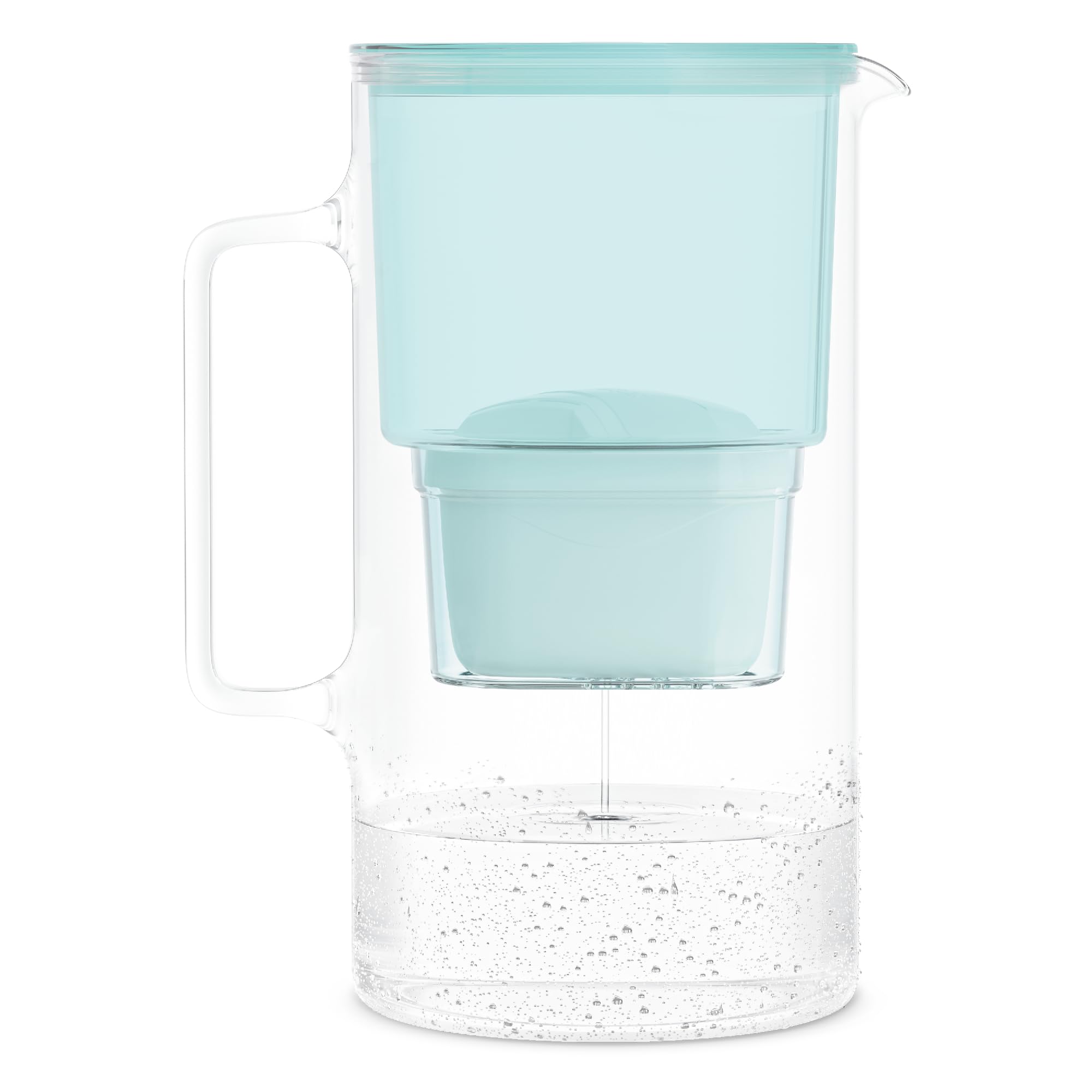Wessper Glass Water Filter Jug + 1 Water Filter Cartridge | Replacement for Dafi Unimax Aquaphor A5 BRITA Maxtra+ Philips AWP212/10 Filter | 3 Litre | Mint