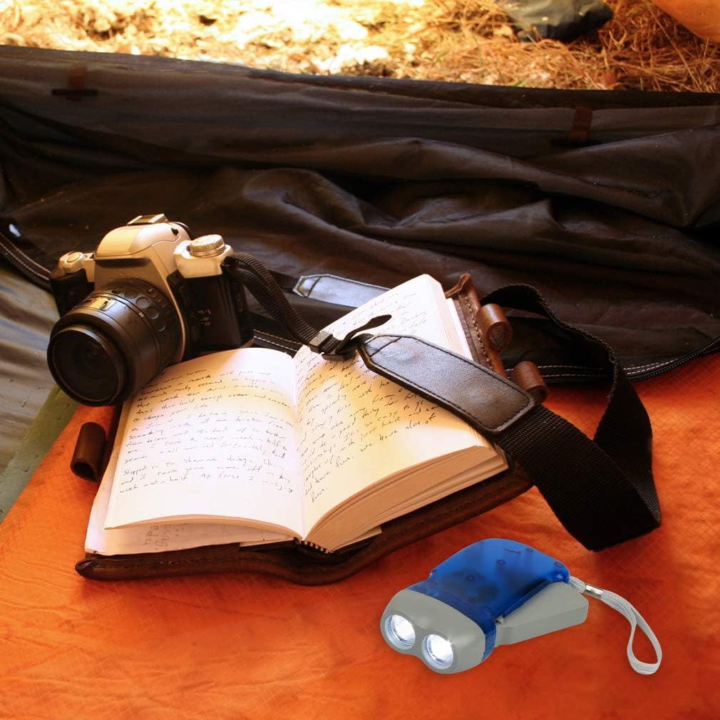 Evelots Hand Crank Flashlight-Camping-Home-Car-No Battery-LED Bright Light-Set/4 - - 