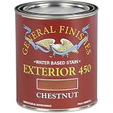 General Finishes Exterior 450 Water Based Wood Stain, 1 Quart, Chestnut