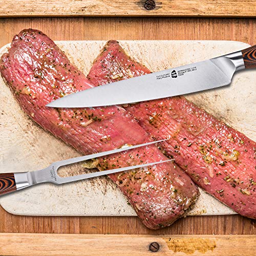 TUO Carving Set 9" Carving Knife & 7" Fork Professional 2 Pcs Meat