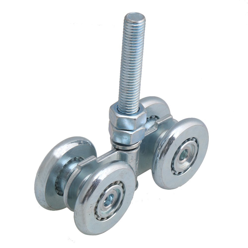 Mxfans Steel Sliding Track Roller Hanging Barn Door Rail Trolley