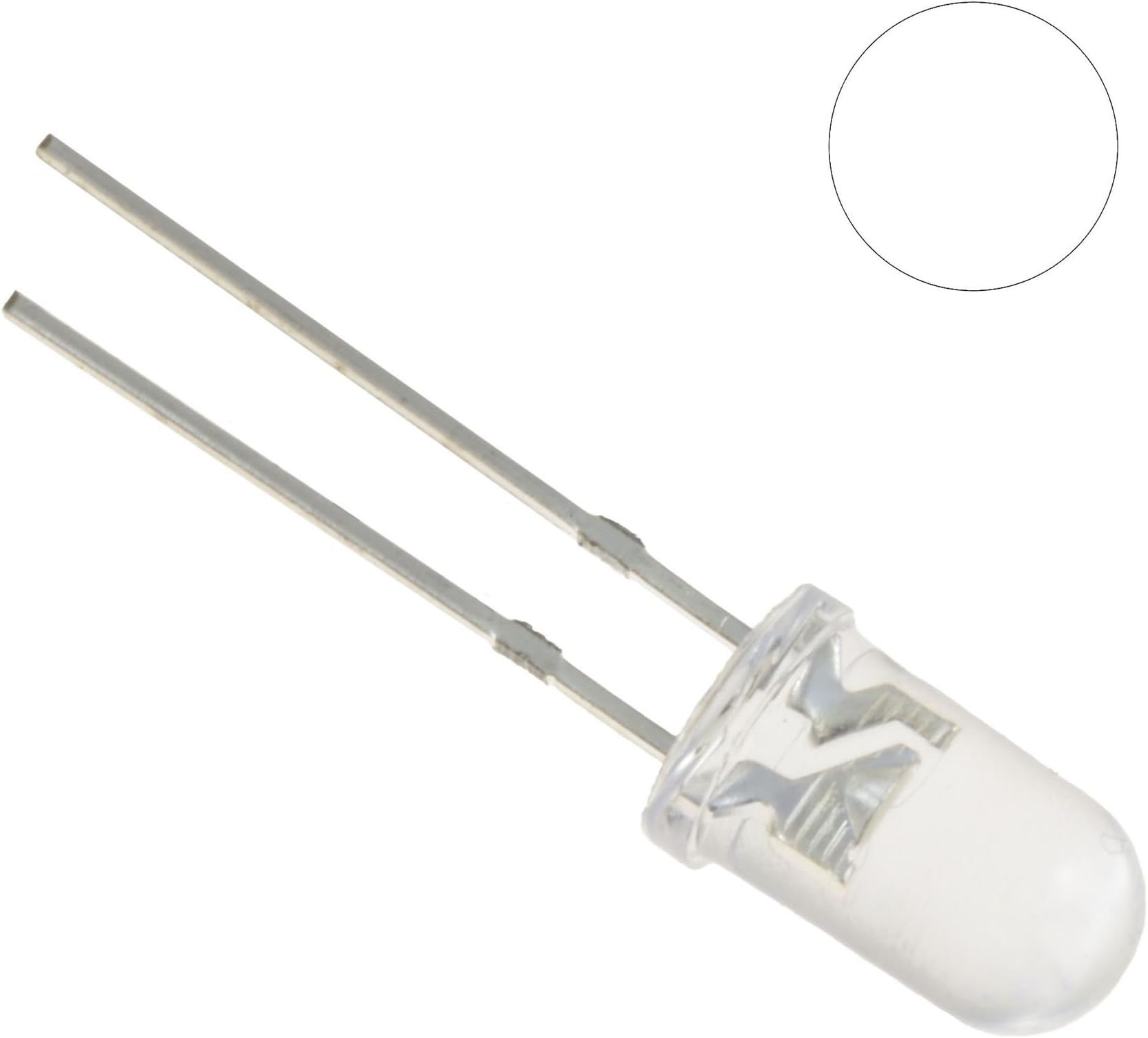 50 x White Flickering Candle Effect 5mm LED Bulb DIY Hobby Electronics (Pack of 50)