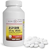 GeriCare Aspirin Tablets 325mg - Pain Reliever and Fever Reducer Uncoated Aspirins for Adults & Kids 12+ (NSAID) Great for He