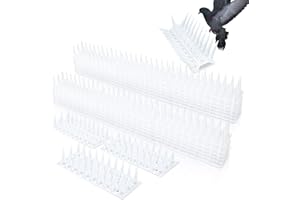 Bird Spikes 12 Pack, 17 Feet Pigeon Spikes Plastic, Animal Repellent Spikes for Cats Martens Doves Pigeon, Pigeon Repellent S