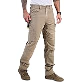 CALECARPEN Men's Work Pants Ripstop Water Repellent MultiCargo Stretch Flex Carpenter Construction Workwear Utility