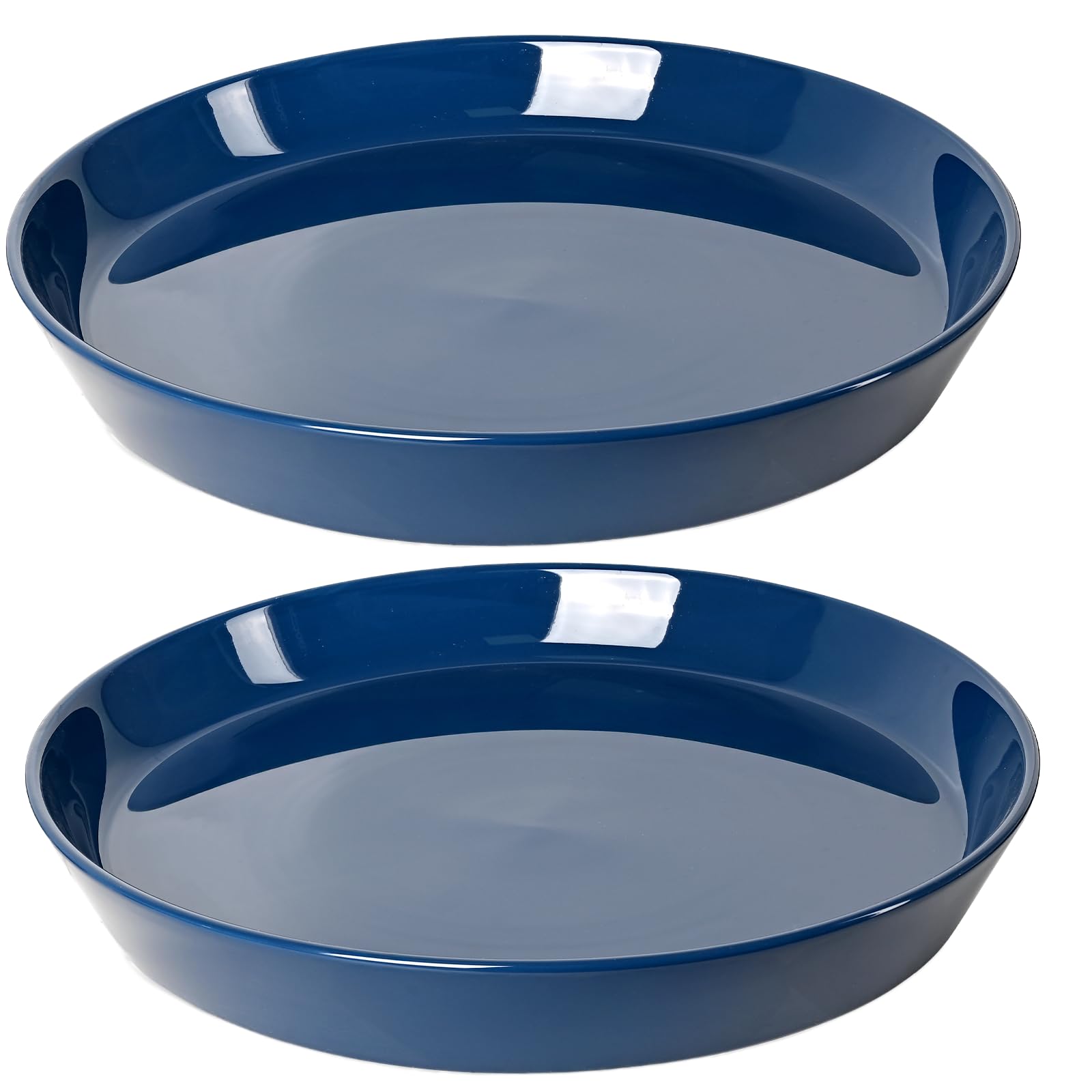 Photo 1 of 2 Pack 8 Inch Flower Pot Saucers - 9 Inch (8.7 Inch) Ceramic Plant Saucer for Outdoors & Indoors - Glazed Ceramic Plant Pot Trays for Water Drainage - Durable & Stylish Round Plant Tray