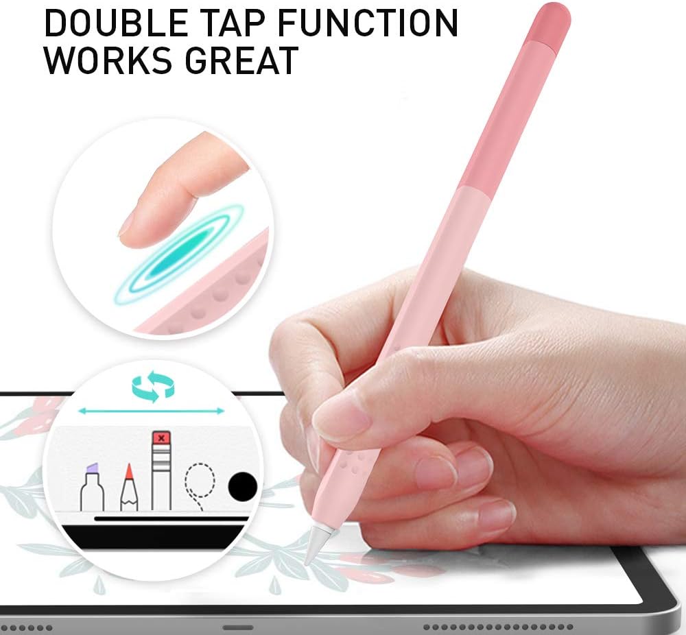 Delidigi Gradient Color iPencil Case Sleeve Silicone Cover Accessories Compatible with Apple Pencil 2nd Generation(Gradient Pink)