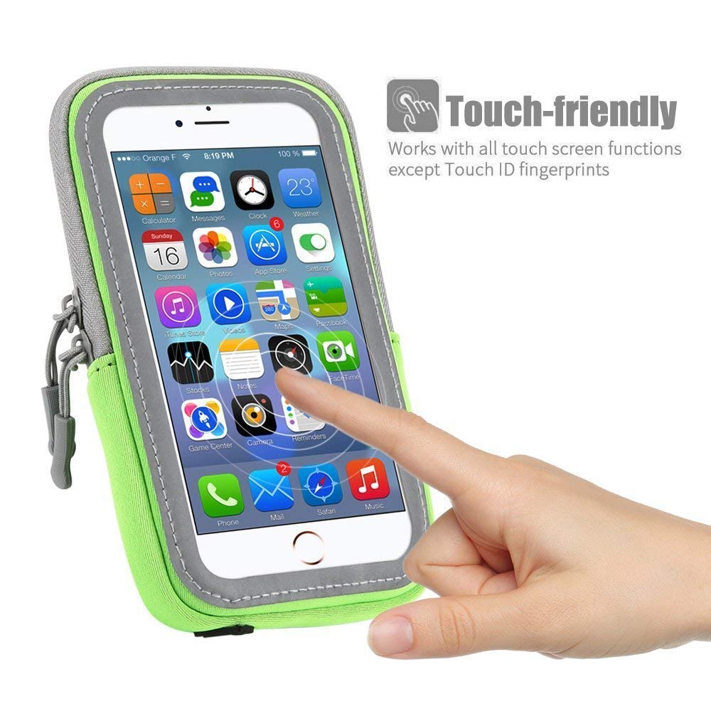 LENPOW Multifunctional Outdoor Sports Armband Sweatproof Running Armbag Casual Arm Package Bag Gym Fitness Cell Phone Bag Key Holder for iphone 8 7Plus 6sPlus Samsung Galaxy Note 5 4 S8 S7 Edge Plus