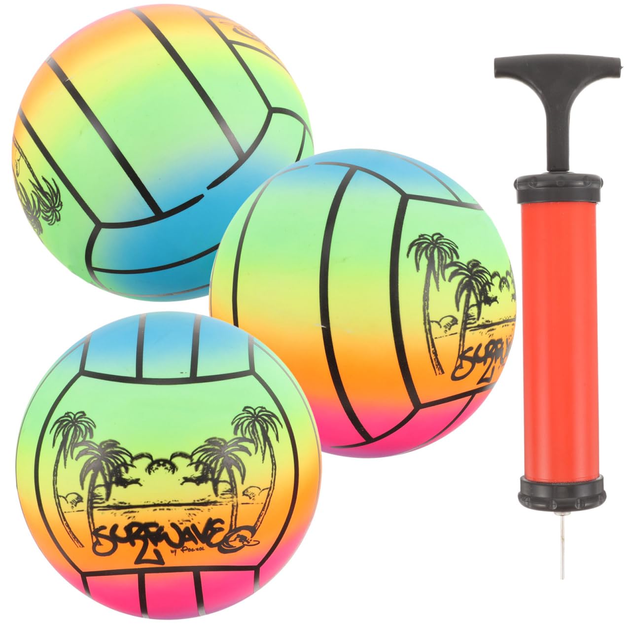 3PCS Beach Ball,8.65Inch Inflatable Balls for Kids Summer Pool Party Toys with Hand Air Pump for Beach Backyard Schools Activity