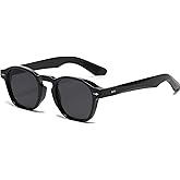 Onrtry Retro Square Round Sunglasses for Women Men Trendy Circle Small Sun Glasses Thin Cube Shades UV 400