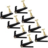 TUOREN 8Pcs/Set Violin Fine Tuner String Adjuster Metal Fine Tuner Violin Parts for 3/4-4/4 Violin (Black)