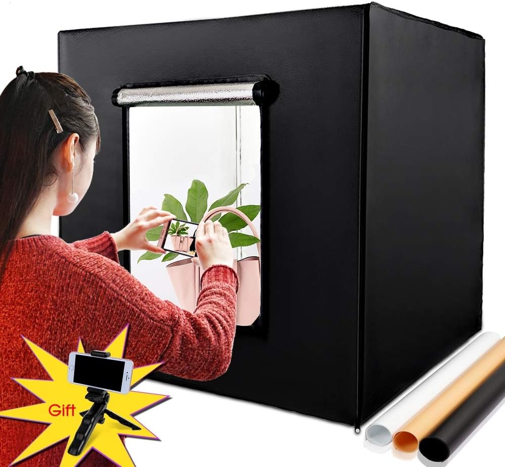 Light Box 80 * 80CM Portable Softbox Photo LED Lightbox Tent with 3