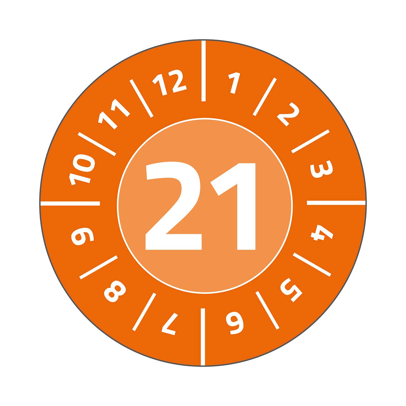 AVERY Zweckform 6943-2021 Test Plates 120 Labels 2021 Diameter 20 mm 8 Sheets Orange