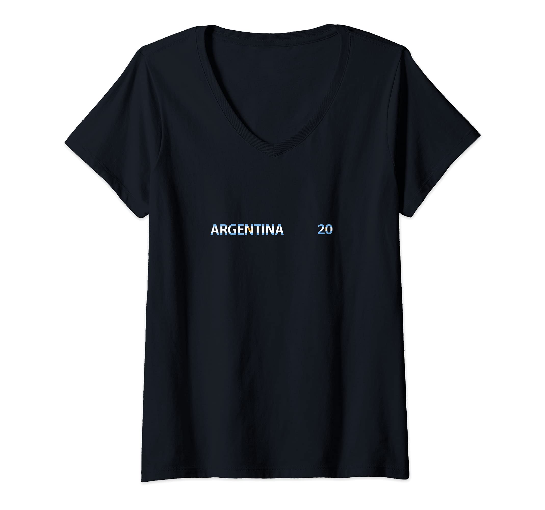 Womens Flag Argentina V-Neck T-Shirt