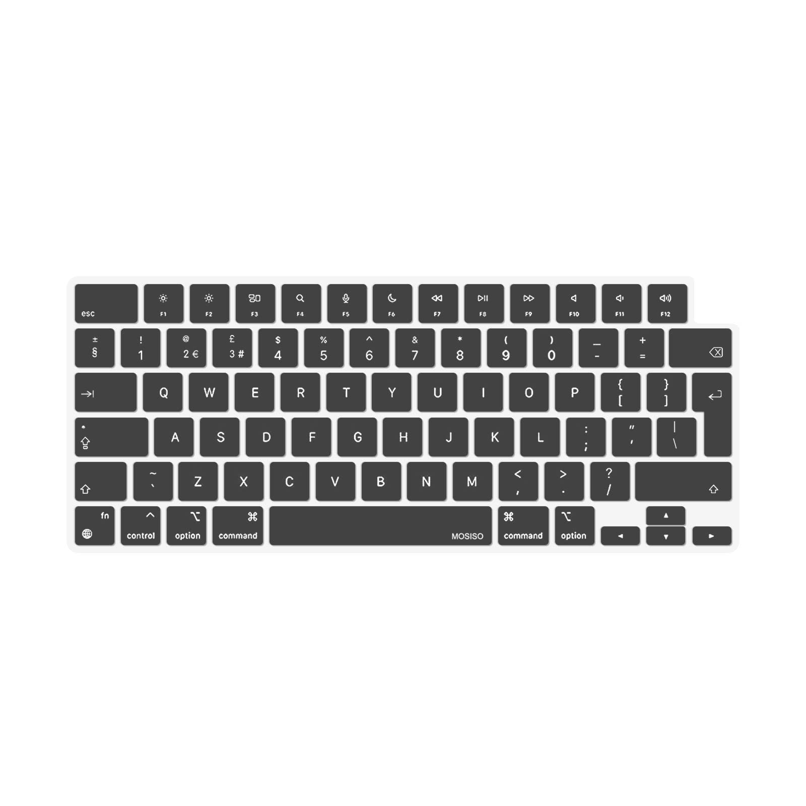 MOSISO Keyboard Cover Skin Compatible with MacBook Air 13.6 M3 A3113 M2 A2681 2025-2022, for MacBook Air 15 2025-2023, for Mac Pro 14/16 inch M4 M3 M2 M1 2021-2025, EU Layout, Space Gray