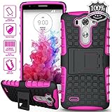 ElBolt LG G3 Vigor / G3 Mini / G3 Beat/ G3s D725 D722 Case - 3 in 1 Bundle Armor Grenade Stand Hard Gel Case - Hot Pink with Free Ultra-Sensitive Stylus Pen and Premium Screen Protector by ElBolt TM