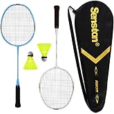 Senston Lightweight Badminton Racket Set for Beginner Yonth | with 2 Carbon Composite Badminton Rackets,2 Shuttlecocks,Carry Bag 2U