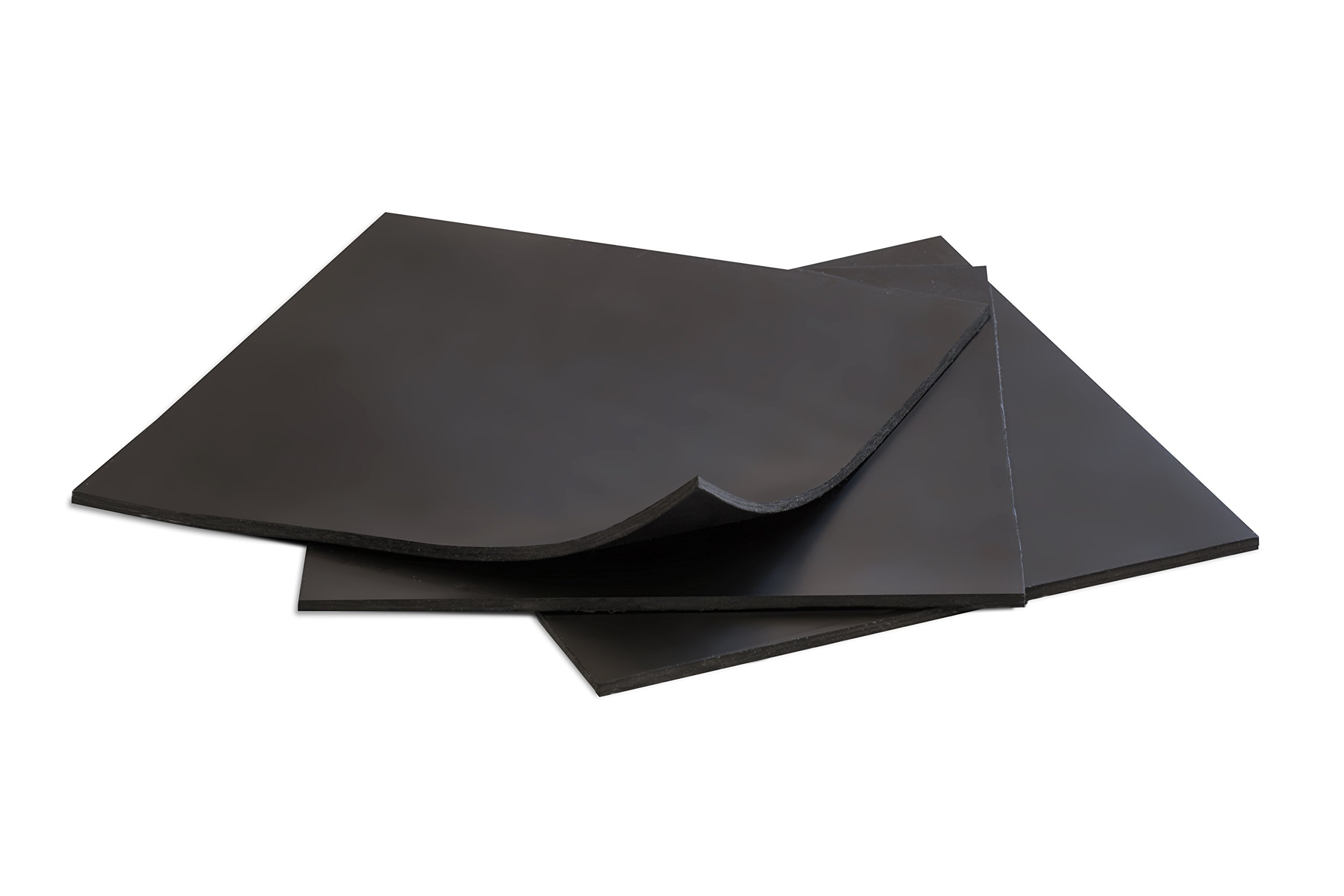 Photo 1 of MATNIKS Rubber Sheets, Black, (Pack of 3) 6x6-Inch by 1/8 (+/-10%) Duro A60. Neoprene, Plumbing, Gaskets DIY Material, Supports, Leveling, Sealing, Bumpers, Protection, Abrasion, Flooring