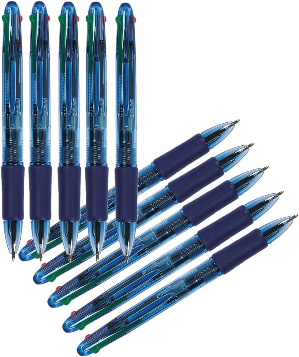 Q-Connect Retractable Ballpoint Pen 4 Colour (Pack of 10)