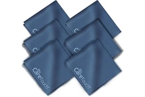 Care Touch Microfiber Cleaning Cloths, 6 Pack - Cleans Glasses, Lenses, Phones, Screens, Other Delicate Surfaces - Large Lint Free Microfiber Cloths - Eye Glass Clean Cloths - 6" x 7" (Navy Blue)