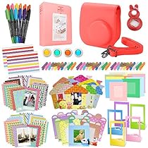 Xpix Accessory Kit for Fujifilm Instax Mini 8 8+ & 9 includes, (Red) Case, Album, selfie mirror, colored close up Lenses, 40 film frames, 12 color markers & Complete Bundle