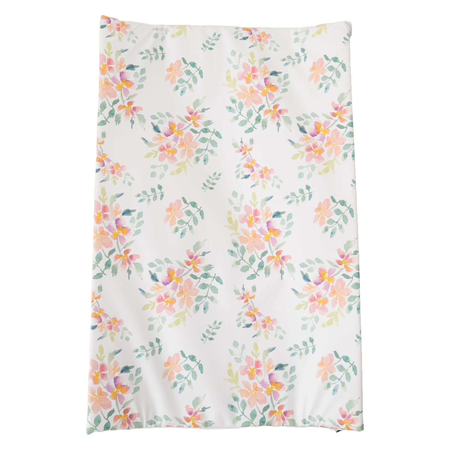The Gilded Bird Wedge Baby Changing Mat w/Raised Sides, Change Pad, 69cm x 44cm, Extra Thick, Wipeable (Pretty Stems- White)