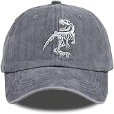 T Rex Skeleton Dinosaur Baseball Cap for Men Women, Vintage Cotton Washed Distressed Dad Hat