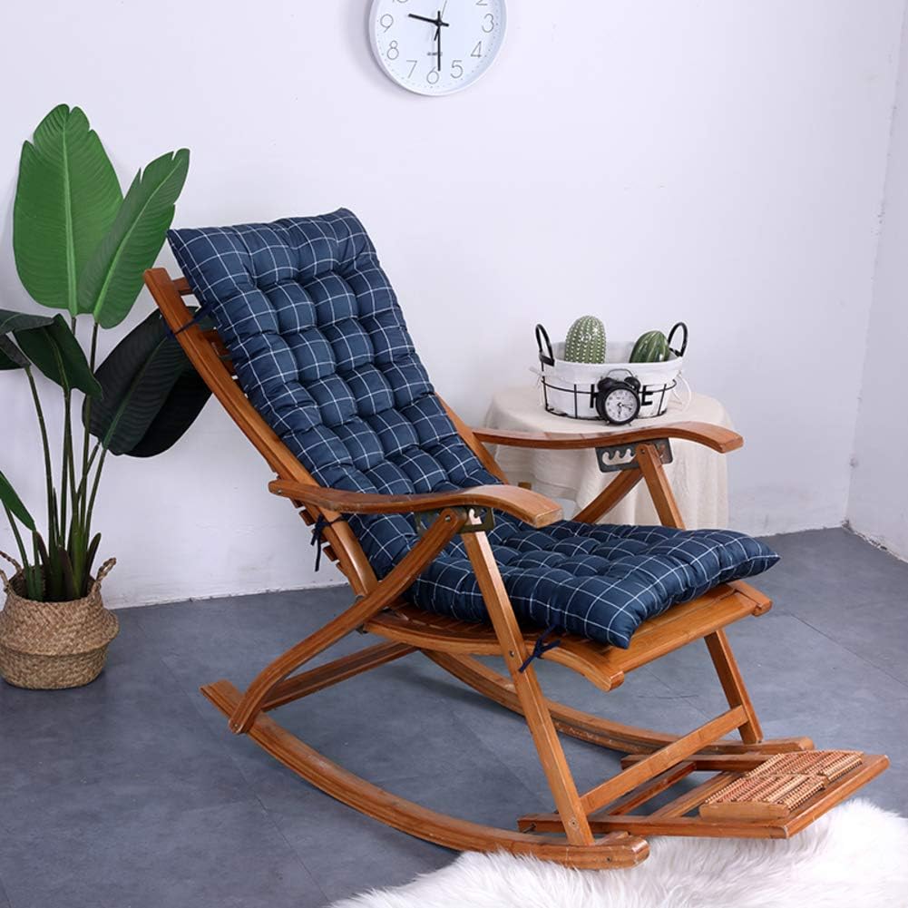 qwqqaq Indoor Outdoor Patio High Seat Back Chair Cushion For Rocking Chair With Ties,thick Padded Chaise Lounger Swing Bench Cushion Recliner Garden-h 48x120cm(19x47inch)