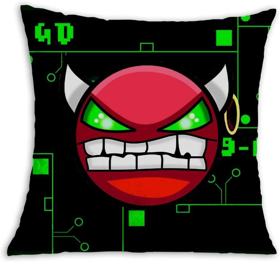 Geo-me-Try Green Dash Soft Square Pillow Throw Case 18 X 18 inch Covers Set Cushion Pillowcase Sofa