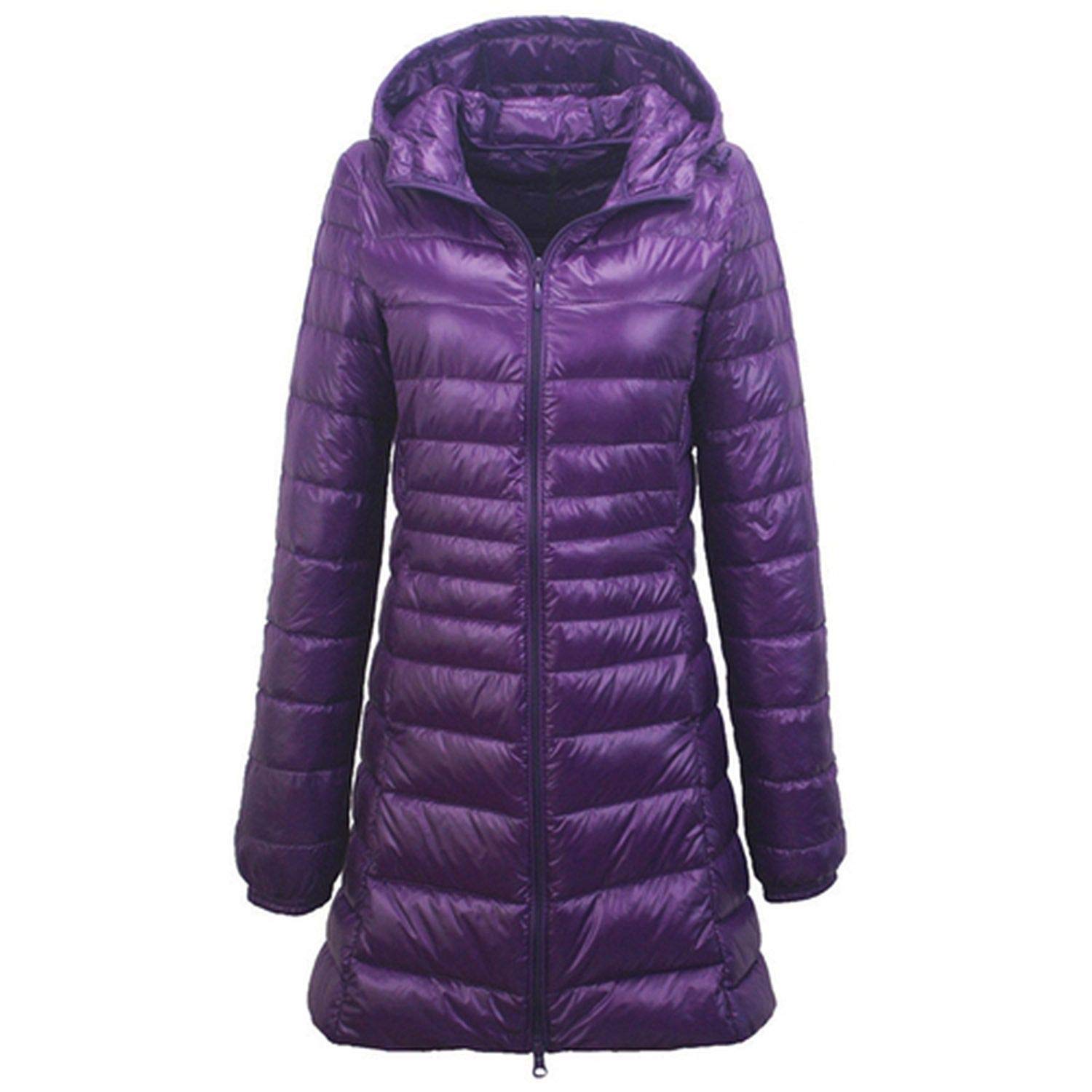 Somebody New 8XL Ladies Long Warm Down Coat with Storage Bag Women Ultra Light Down Jacket Women's O