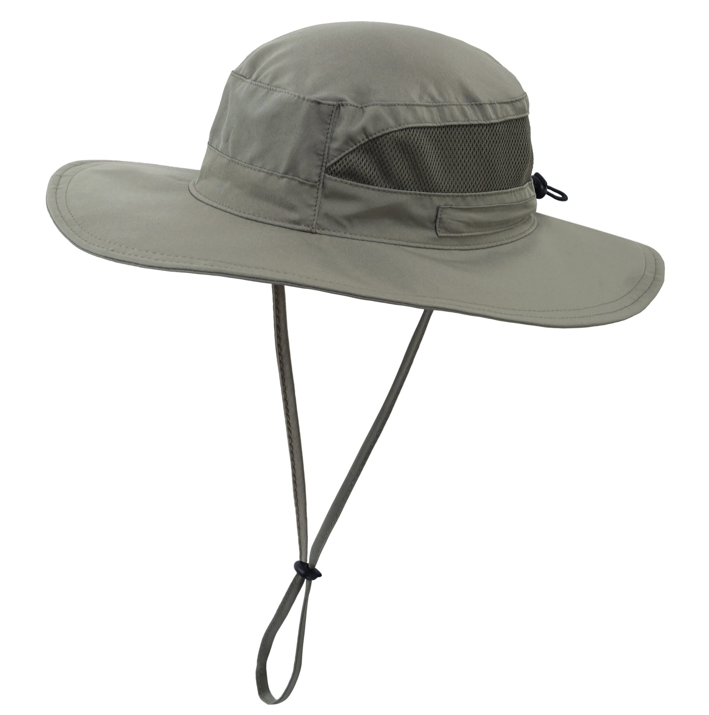 Decentron Womens Summer Mesh Boonie Sun Hat Wide Brim UV Protection Fishing Hat (Army Green)
