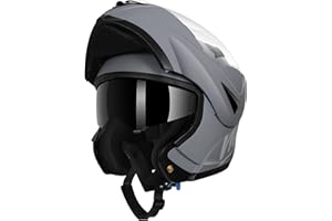 Westt Modular Motorcycle Helmet for Adults - ATV Helmet with Dual Visor - Flip Up - DOT Approved