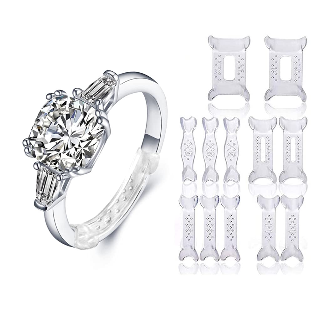 LIPIODOL 12 pcs Ring Size Adjuster, Invisible Ring Size Adjuster for Loose Rings Fit Any Rings Guard Spacer