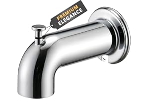 YASINU Extra Long Tub Spout with Diverter Chrome, Fits 1/2" IPS Internal Thread, for 4 inch Length Extend Pipe