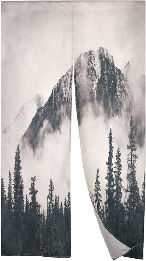 MYRU National Parks Japanese Noren Curtain Mountain Doorway Curtain Tapestry (33 by 59 Inch,Mountain), Multi Color