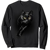 Black Cat Yellow Eyes Sweatshirt Cats Tee Shirt Gifts Sweatshirt