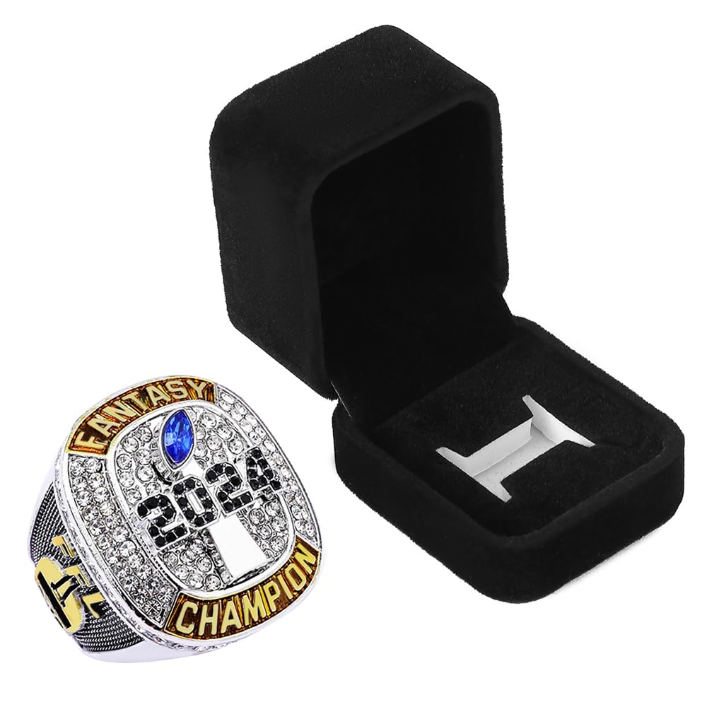 Photo 1 of guancrown Fantasy Football Championship Ring 2024 Award Prize Sports Winner FFL Champion Ring (three, size 10)