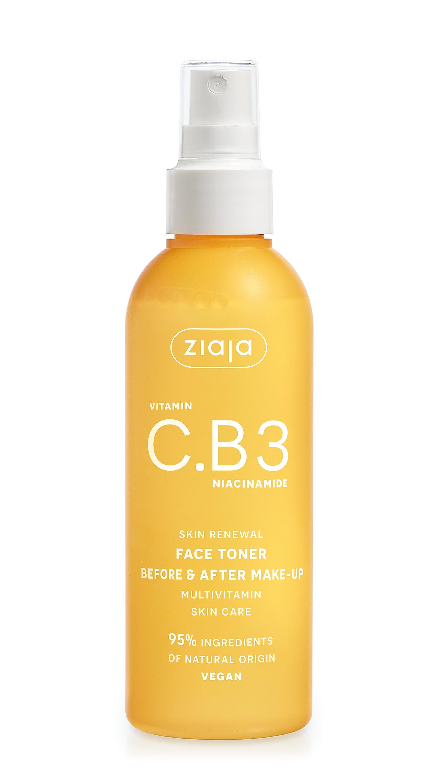 Ziaja Vitamin C & B3 Niacinamide Face Toner, 190 ml - Brightening, Hydrating & Revitalising Toner for All Skin Types