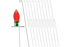 WENFAN 12 Inch Upgraded Metal Christmas Light Stakes 20 Pcs Christmas Yard Lights Stakes Universal Lawn Holiday Light Stake for C7 C9 String Lights Ground Stakes for Xmas Lights on Garden Driveway Pathway