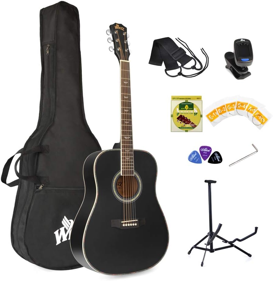 Winzz Acoustic Guitar Pack Beginners Kit Dreadnought Full Size 41 Inch