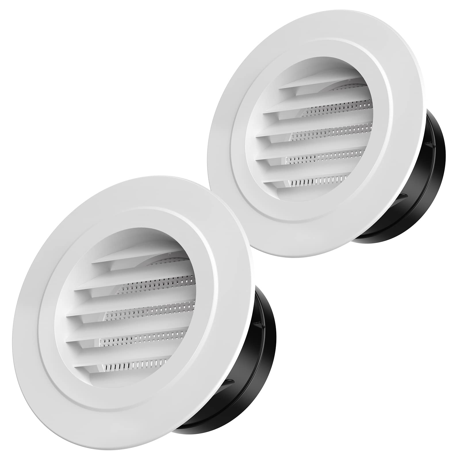 Photo 1 of Soffit Vents 4 Inch, Hon&Guan Soffit Exhaust Vent Exterior Round Vent Cover with Built-in a Fly Screen for Bathroom Office Home-2PCS